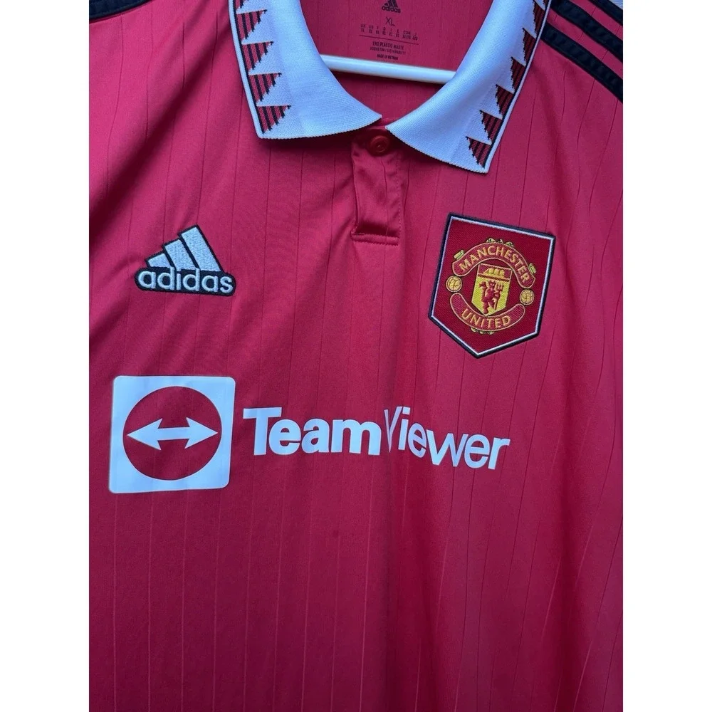 Manchester United Adidas AeroReady Home Jersey Mens L Cristiano Ronaldo 2022 EUC